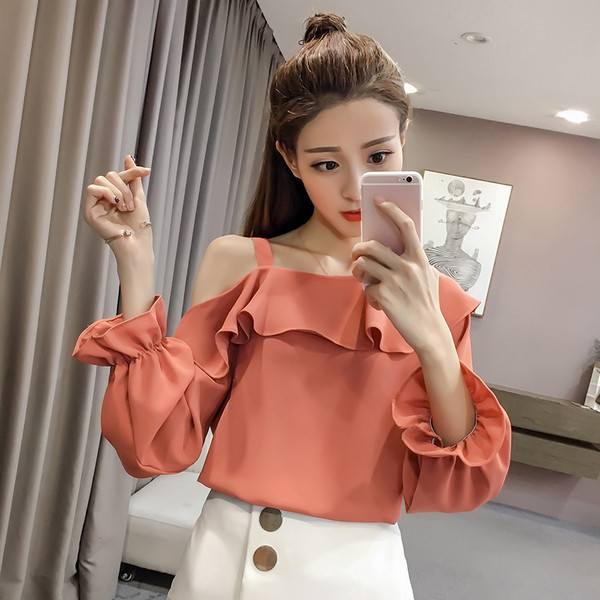 Stílusos női ing egy vállal, két színben