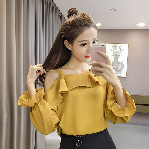 Stílusos női ing egy vállal, két színben