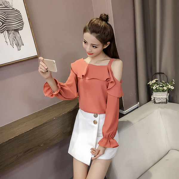 Stílusos női ing egy vállal, két színben