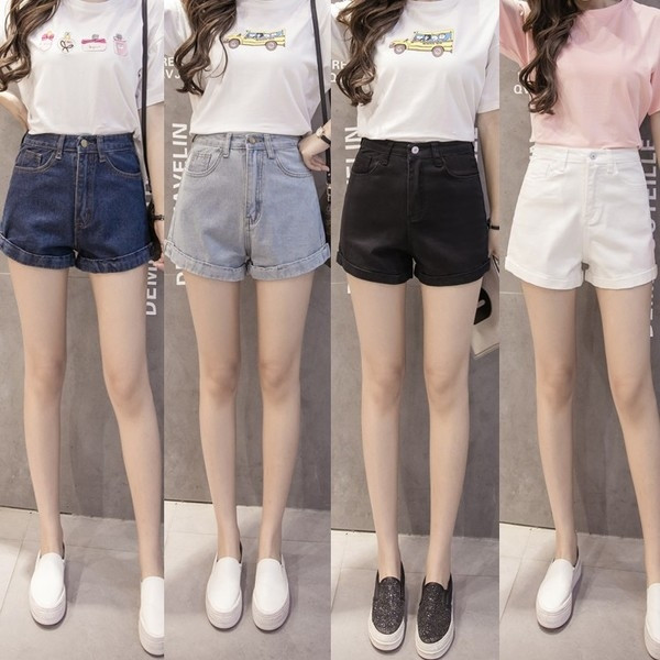 Lezser farmer rövidnadrág magas derékkal, különböző színekben