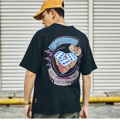 Ανδρική μπλούζα 3/4 μανίκι με ενδιαφέρουσα εκτύπωση σε άσπρο και μαύρο χρώμα