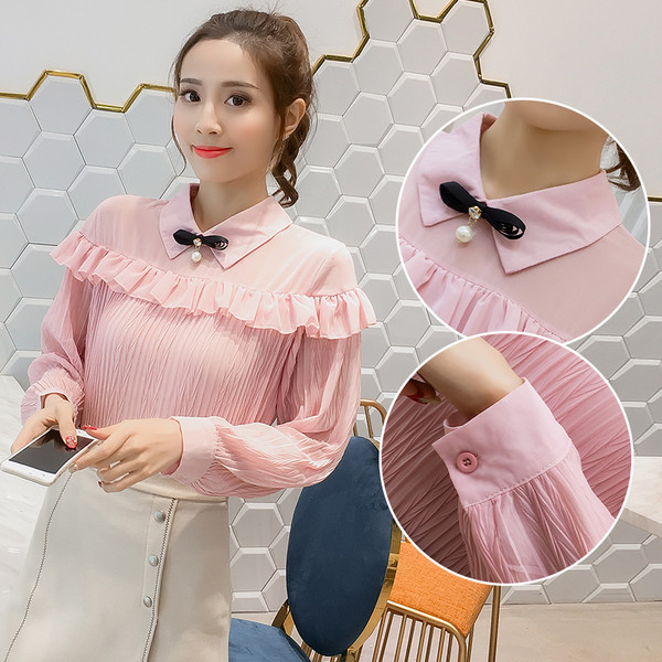 Stílusos női rakott ing díszítéssel