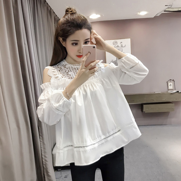 Modern női ing leesett vállú széles modell