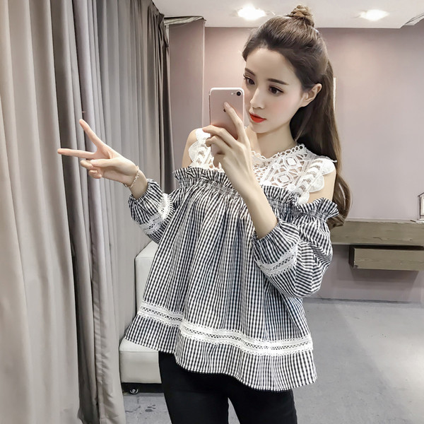 Modern női ing leesett vállú széles modell