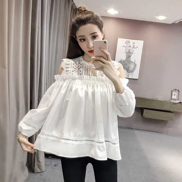 Modern női ing leesett vállú széles modell