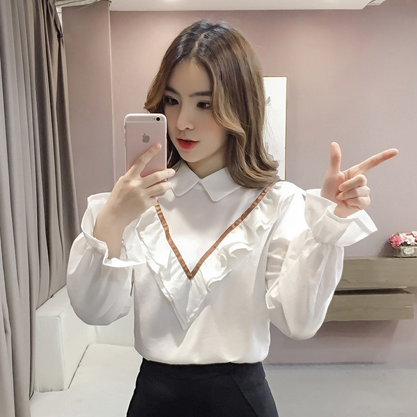 Elegáns női ing fodrokkal több színben