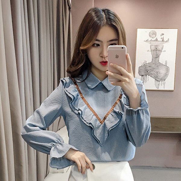 Elegáns női ing fodrokkal több színben