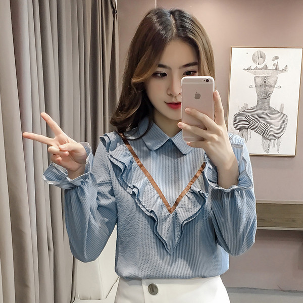 Elegáns női ing fodrokkal több színben