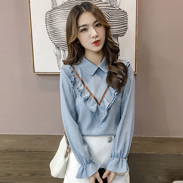 Elegáns női ing fodrokkal több színben