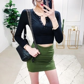 Γυναικεία casual μπλούζα με ρυθμιζόμενο V-neckline σε διάφορα χρώματα