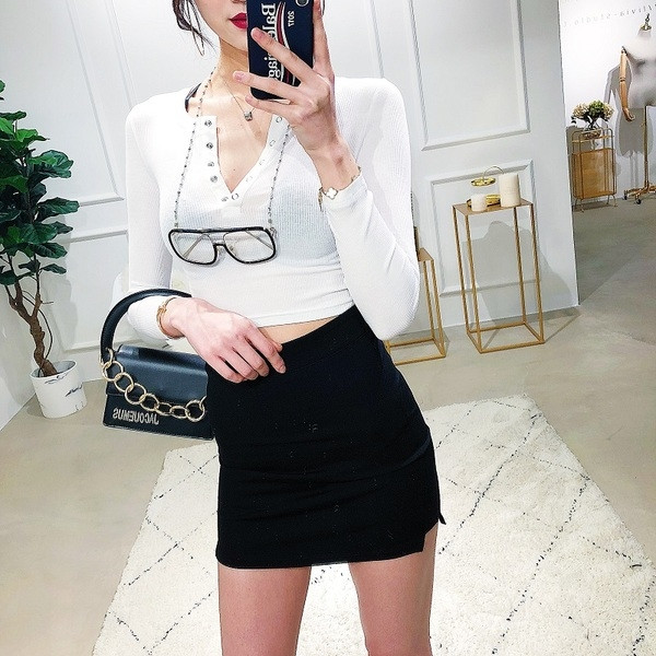 Γυναικεία casual μπλούζα με ρυθμιζόμενο V-neckline σε διάφορα χρώματα