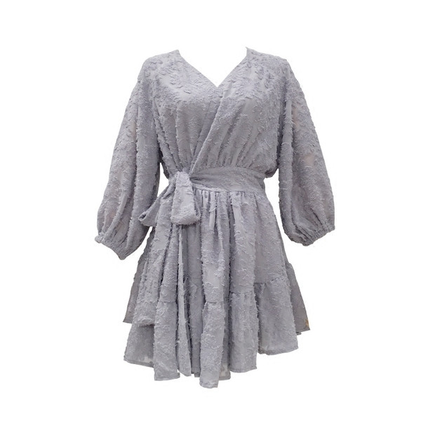 Modern női rövid szabású ruha mély V-nyakkal, három színben