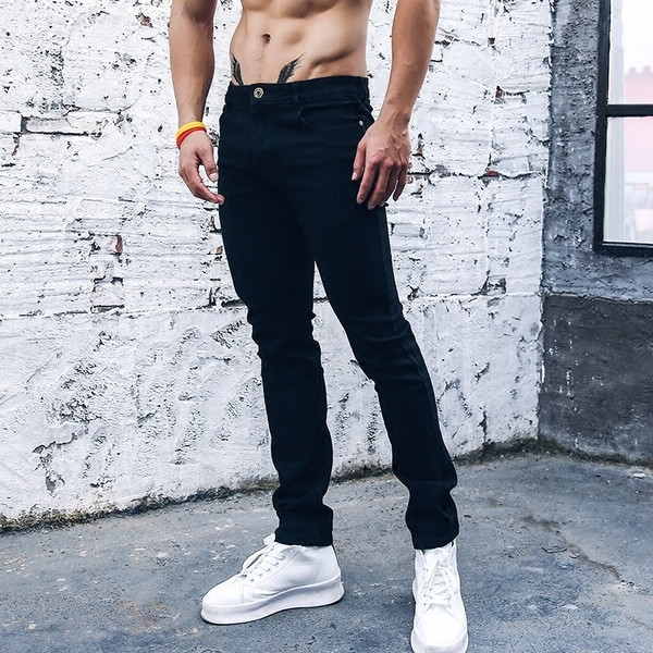 Férfi sima farmer modell Slim fekete és kék színben