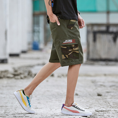 Αθλητικά - casual καμουφλάζ ανδρικά  σορτς σε πράσινο χρώμα