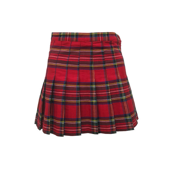 Modern női rövid kockás szoknya magas derékkal, két színben