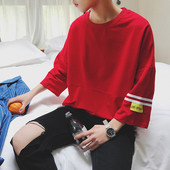 Tricou bărbătesc de vară în mai multe culori cu dungi pe mâneci