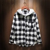 Hosszú ujjú férfi ing kapucnival, két színben