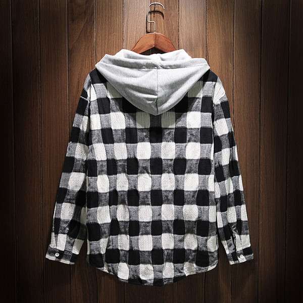 Hosszú ujjú férfi ing kapucnival, két színben