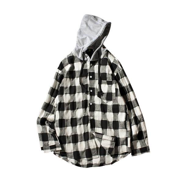 Hosszú ujjú férfi ing kapucnival, két színben