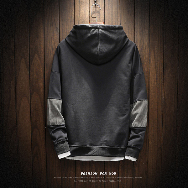 Férfi pulóver kapucnival és zsebekkel, két színben