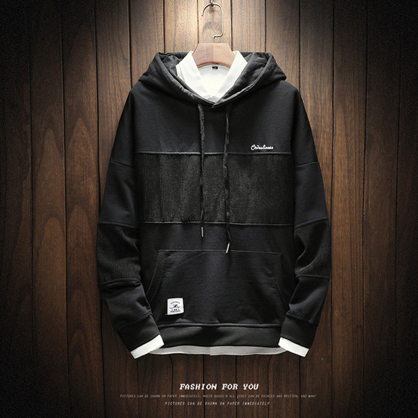 Férfi pulóver kapucnival és zsebekkel, két színben