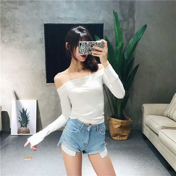 Stílusos női rövid farmernadrág magas derékkal, hosszú zsebekkel, több színben