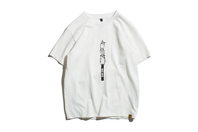 Ανδρικό κοντό T-shirt με κοντό μανίκι  σε δύο χρώματα με έγχρωμη εκτύπωση