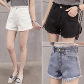 Σύντομο παντελόνι τζιν με υψηλή μέση σε διάφορα χρώματα