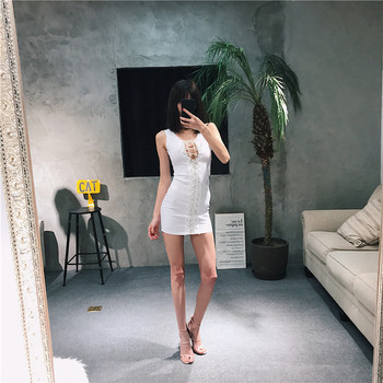 Αθλητικό κομψό φόρεμα  με διασταυρώσεις σε τρία χρώματα