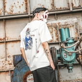 Rövid ujjú férfi póló, két színben, hátoldalán mintával