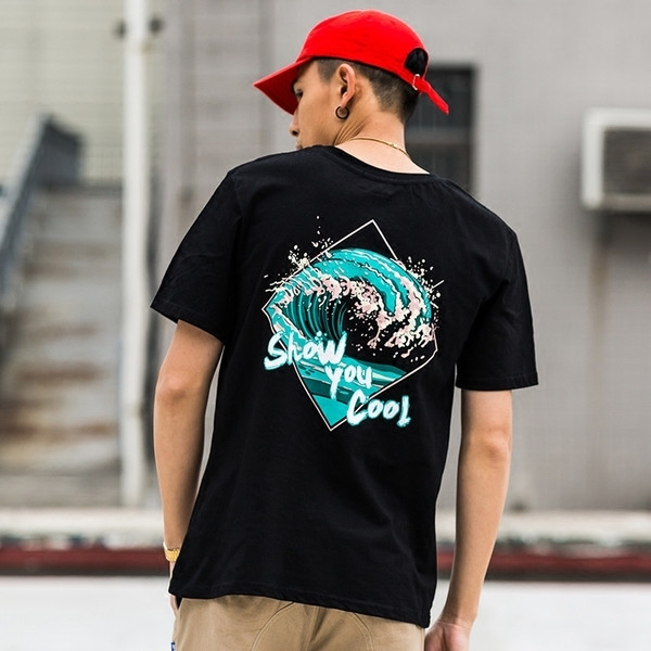 Alkalmi férfi blúz rövid ujjal, érdekes mintával fehér és fekete színben