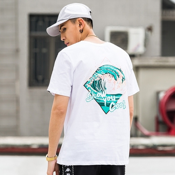 Alkalmi férfi blúz rövid ujjal, érdekes mintával fehér és fekete színben