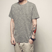 Κομψό ανικό μπλουζάκιμε  κοντό μανίκι και O-κολάρο σε διάφορα χρώματα