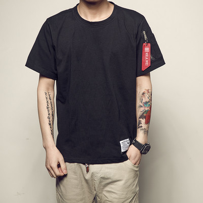 Αντρικά κοντομάνικα μπλούζάκια με τσέπη με φερμουάρ