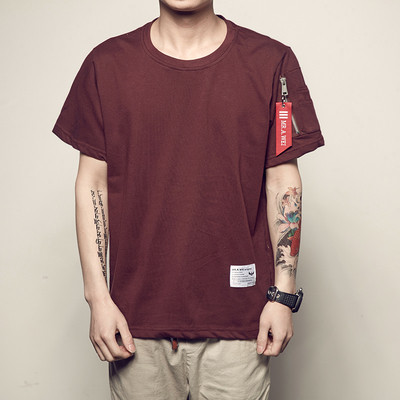 Αντρικά κοντομάνικα μπλούζάκια με τσέπη με φερμουάρ