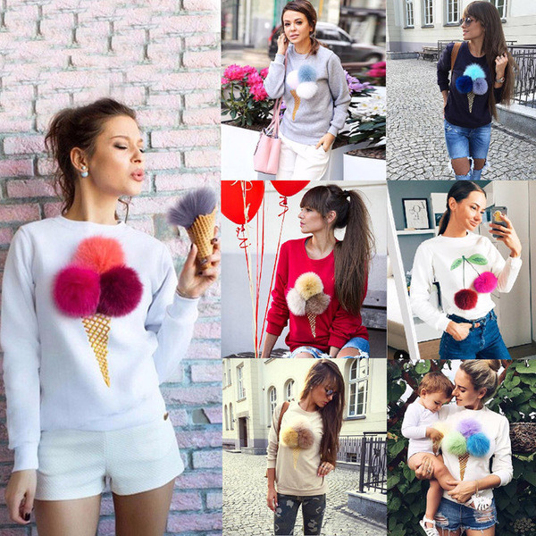 Női blúz fagylaltgolyók felrakásával