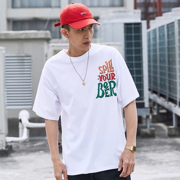 Hétköznapi férfi blúz 3/4 ujjú színes nyomattal fehér és szürke és fekete színben