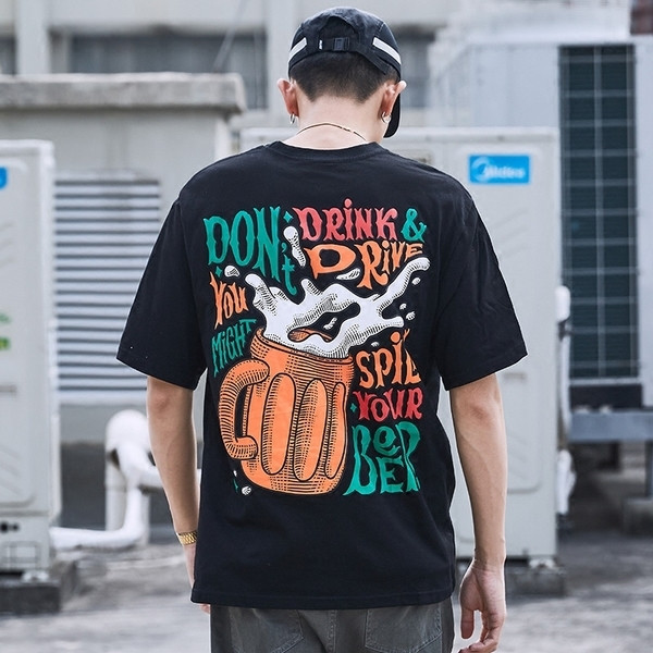 Hétköznapi férfi blúz 3/4 ujjú színes nyomattal fehér és szürke és fekete színben