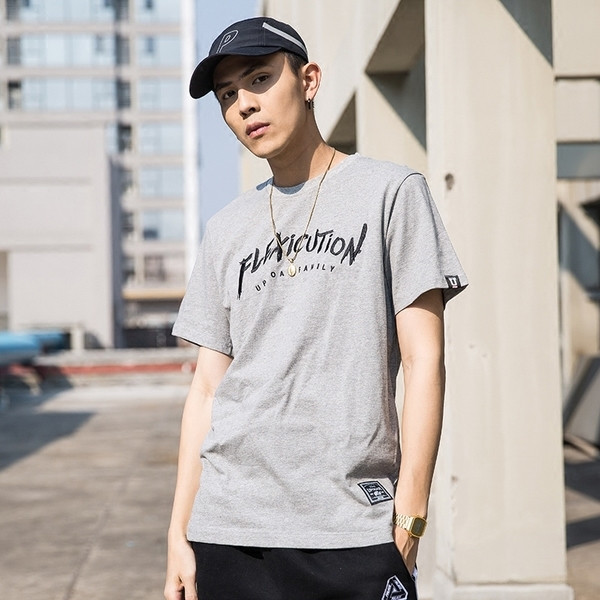 Lezser férfi széles blúz rövid ujjal, felirattal - 5 színben