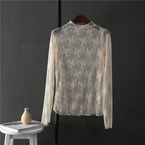 Átlátszó női ing hímzéssel