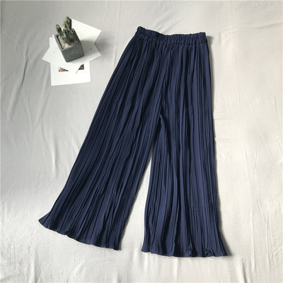 Modern női redős nadrág magas derékkal