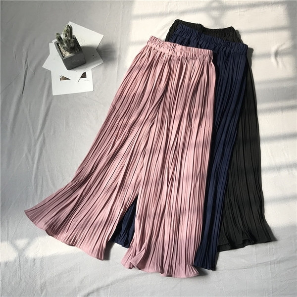 Modern női redős nadrág magas derékkal