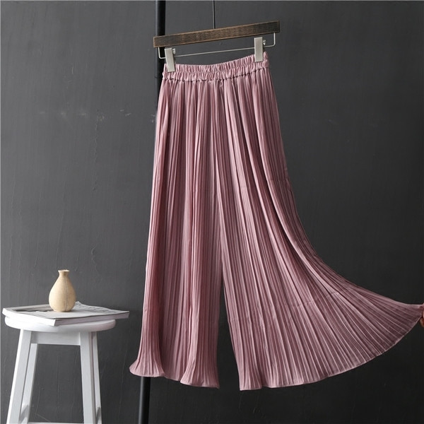 Modern női redős nadrág magas derékkal