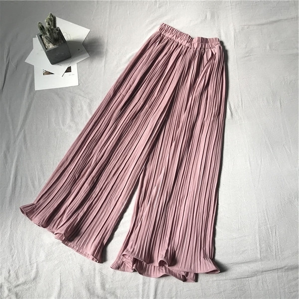 Modern női redős nadrág magas derékkal