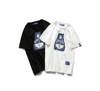 Ανδρική κοντομάνικη μπλούζα σε δύο χρώματα με εκτύπωση