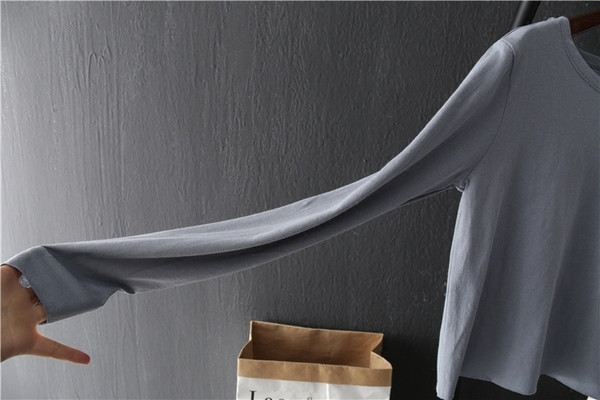 Άνοιξη-φθινόπωρο καθημερινή σύντομη γυναικεία μπλούζα