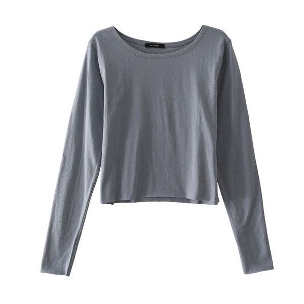 Άνοιξη-φθινόπωρο καθημερινή σύντομη γυναικεία μπλούζα
