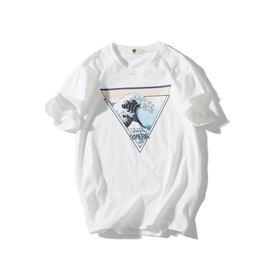 Ανδρικό μπλουζάκι με κοντό μανίκι σε λευκό χρώμα με έγχρωμη εκτύπωση