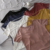 Γυναικείο μπλουζάκι με ντεκολτέ σε σχήμα V σε διαφορετικά χρώματα