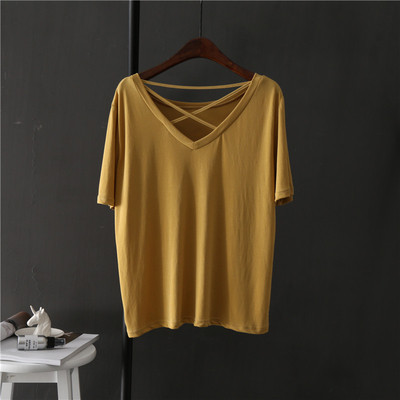 Γυναικείο μπλουζάκι με ντεκολτέ σε σχήμα V σε διαφορετικά χρώματα